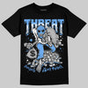 Jordan 5 Black University Blue DopeSkill T-Shirt Threat Graphic Streetwear - Black
