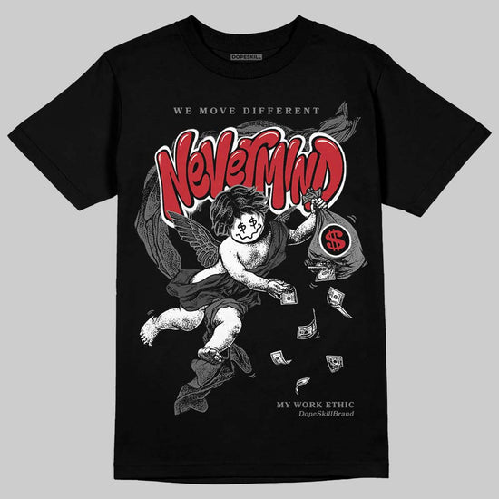 Jordan 4 “Black Cat” (2025) DopeSkill T-Shirt Nevermind Graphic Streetwear - Black