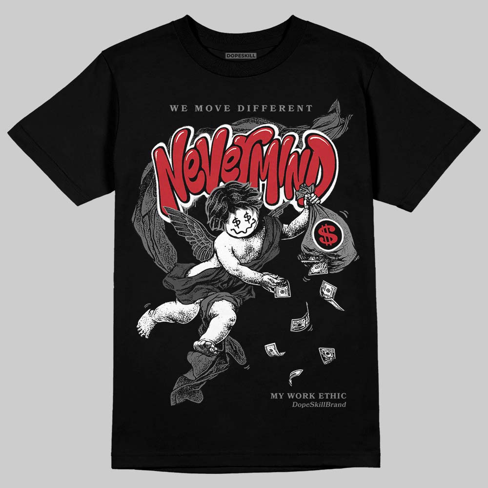 Jordan 4 “Black Cat” (2025) DopeSkill T-Shirt Nevermind Graphic Streetwear - Black