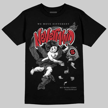 Jordan 4 “Black Cat” (2025) DopeSkill T-Shirt Nevermind Graphic Streetwear - Black