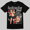 Jordan 3 Retro Black Cat DopeSkill T-Shirt Looking For Love Graphic Streetwear - Black