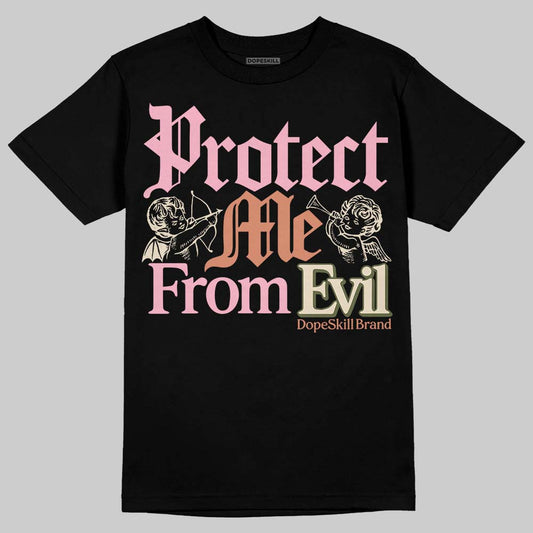 SB Dunk Low Pro x Arts-Rec Skateshop Rust Pink and Rough Green DopeSkill T-Shirt Protect Me From Evil Graphic Streetwear - Black