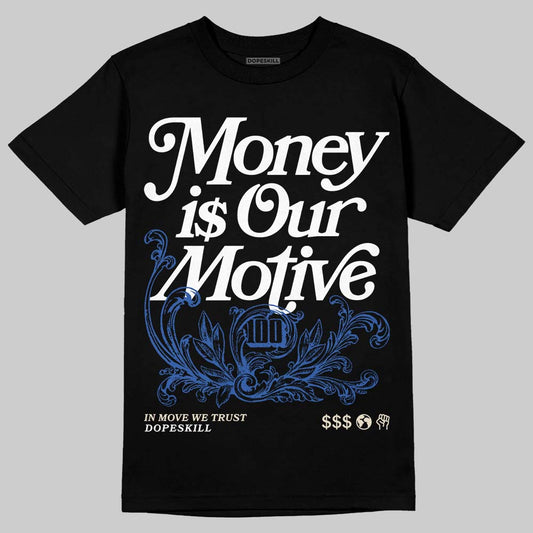 Jordan 1 Low Travis Scott x Fragment DopeSkill T-Shirt Money Is Our Motive Typo Graphic Streetwear - Black
