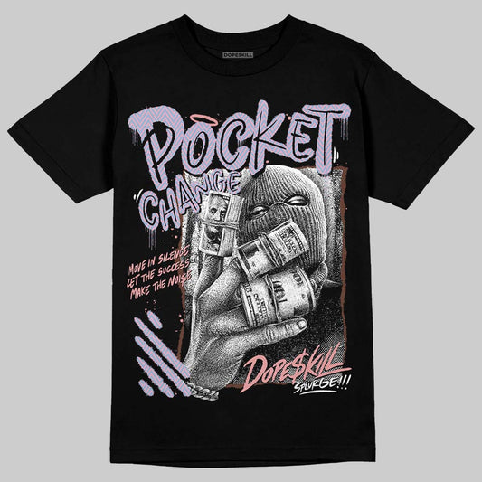 Harris Tweed x Dunk Low Denim Turquoise and Baroque Brown DopeSkill T-Shirt Pocket Change Graphic Streetwear - Black