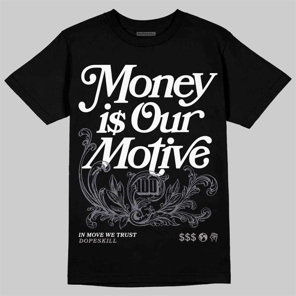 Lanvin Curb Sneakers White Anthracite DopeSkill T-Shirt Money Is Our Motive Typo Graphic Streetwear - Black