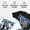 Black University Blue 5s DopeSkill T-Shirt Threat Graphic