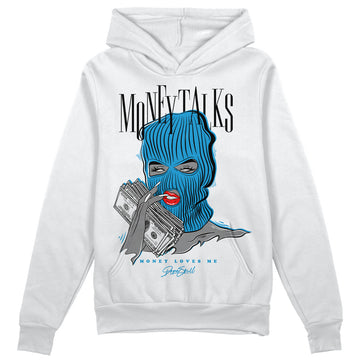 Jordan 4 Retro Military Blue DopeSkill Hoodie Sweatshirt Money Talks Graphic Streetwear - White