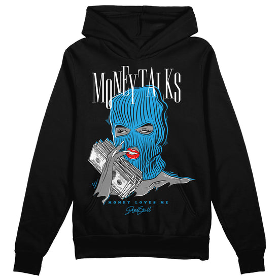 Jordan 4 Retro Military Blue DopeSkill Hoodie Sweatshirt Money Talks Graphic Streetwear - Black