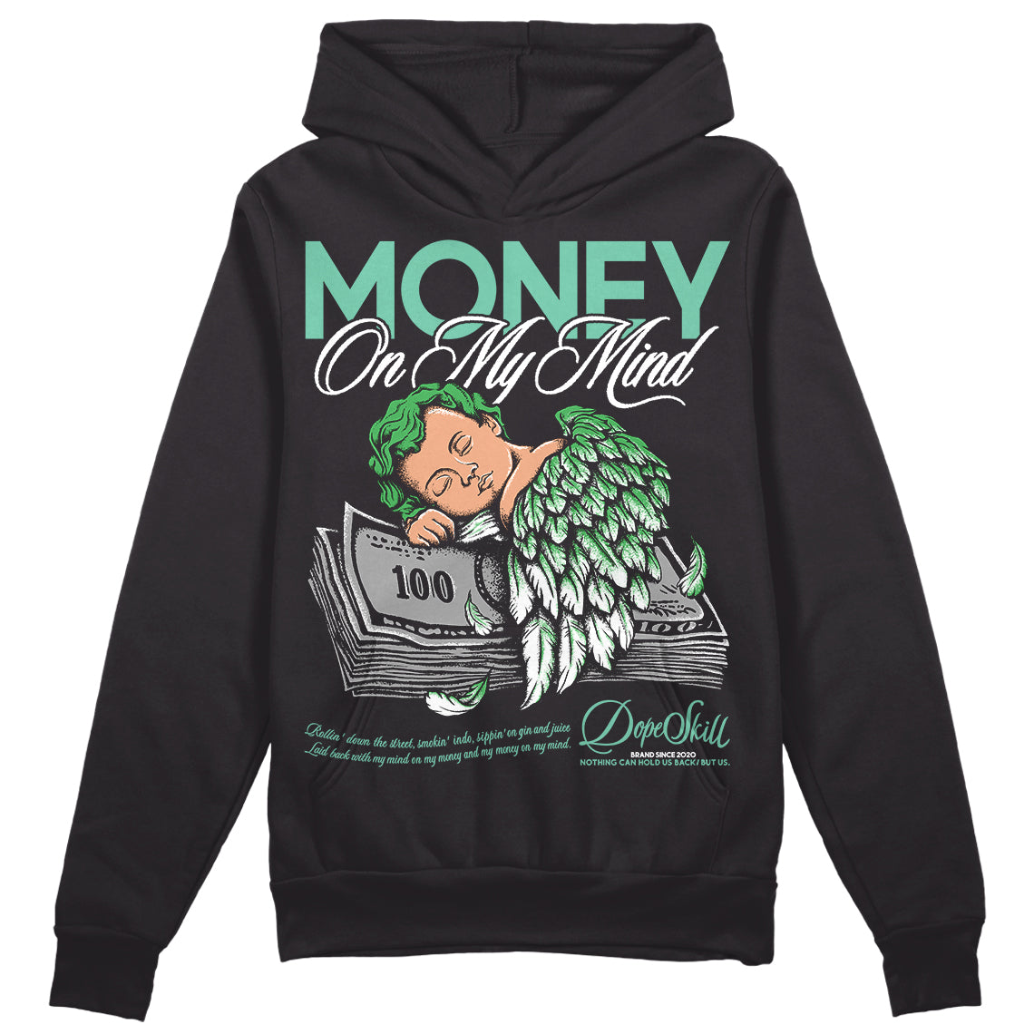 Jordan 1 High OG Green Glow DopeSkill Hoodie Sweatshirt MOMM Graphic Streetwear - Black