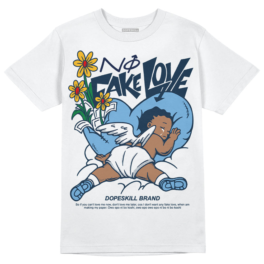 Jordan 1 High OG “First in Flight” DopeSkill T-Shirt No Fake Love Graphic Streetwear - White 