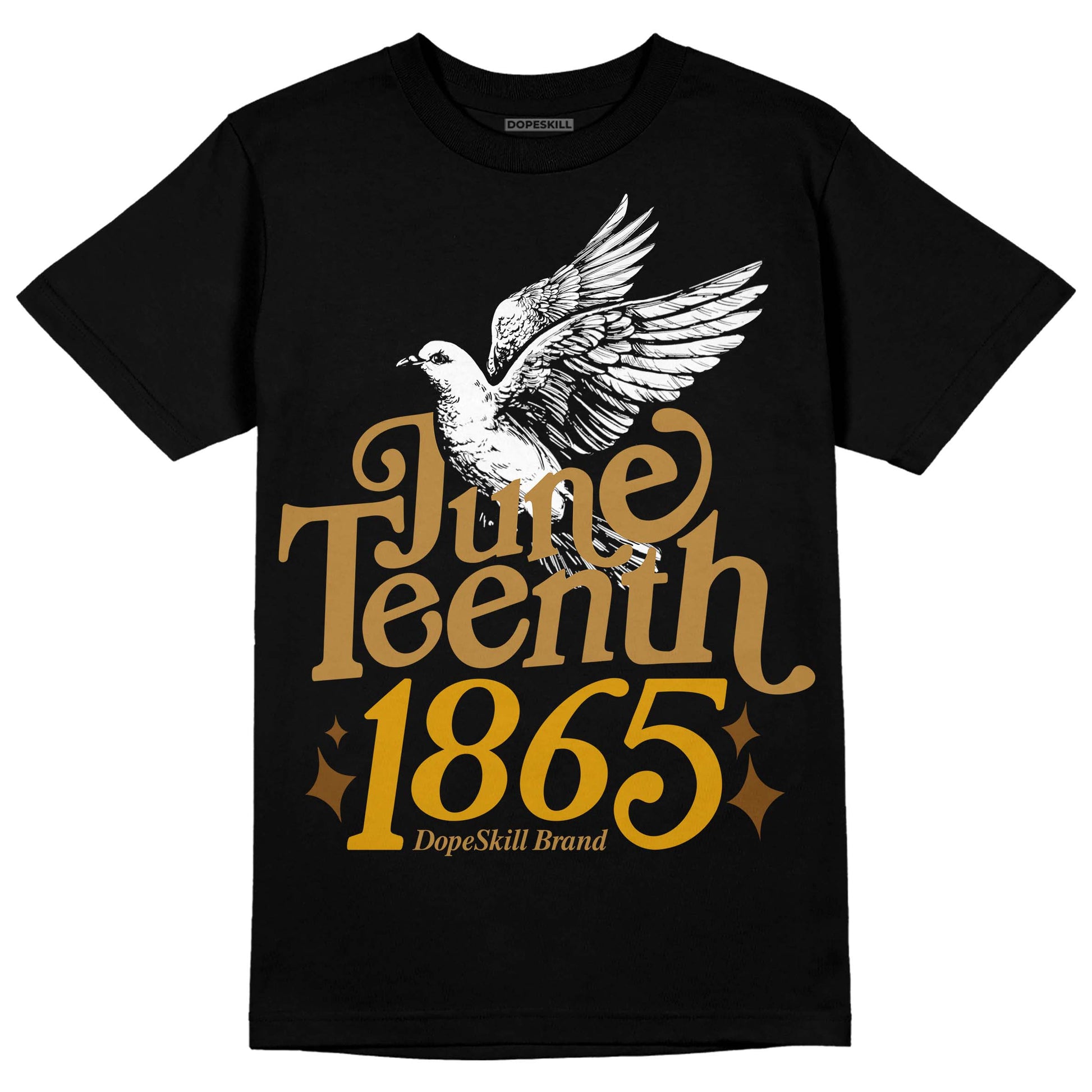 Jordan 13 Wheat 2023 DopeSkill T-Shirt Juneteenth 1865 Graphic Streetwear - Black