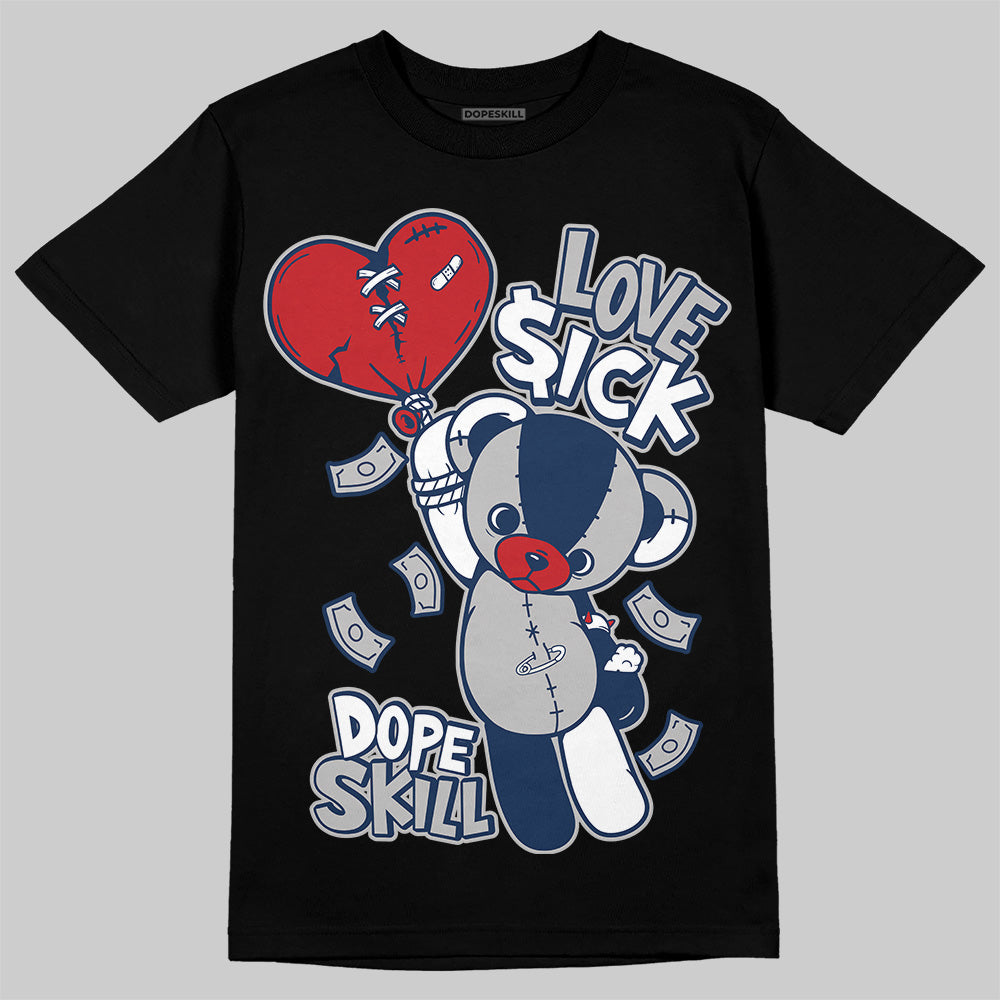 Jordan 4 SB “Summit White/Navy” DopeSkill T-Shirt Love Sick Graphic Streetwear - Black