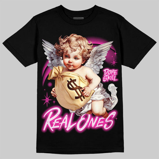 Dunk Triple Pink DopeSkill T-Shirt Real Ones Angel Graphic Streetwear - Black