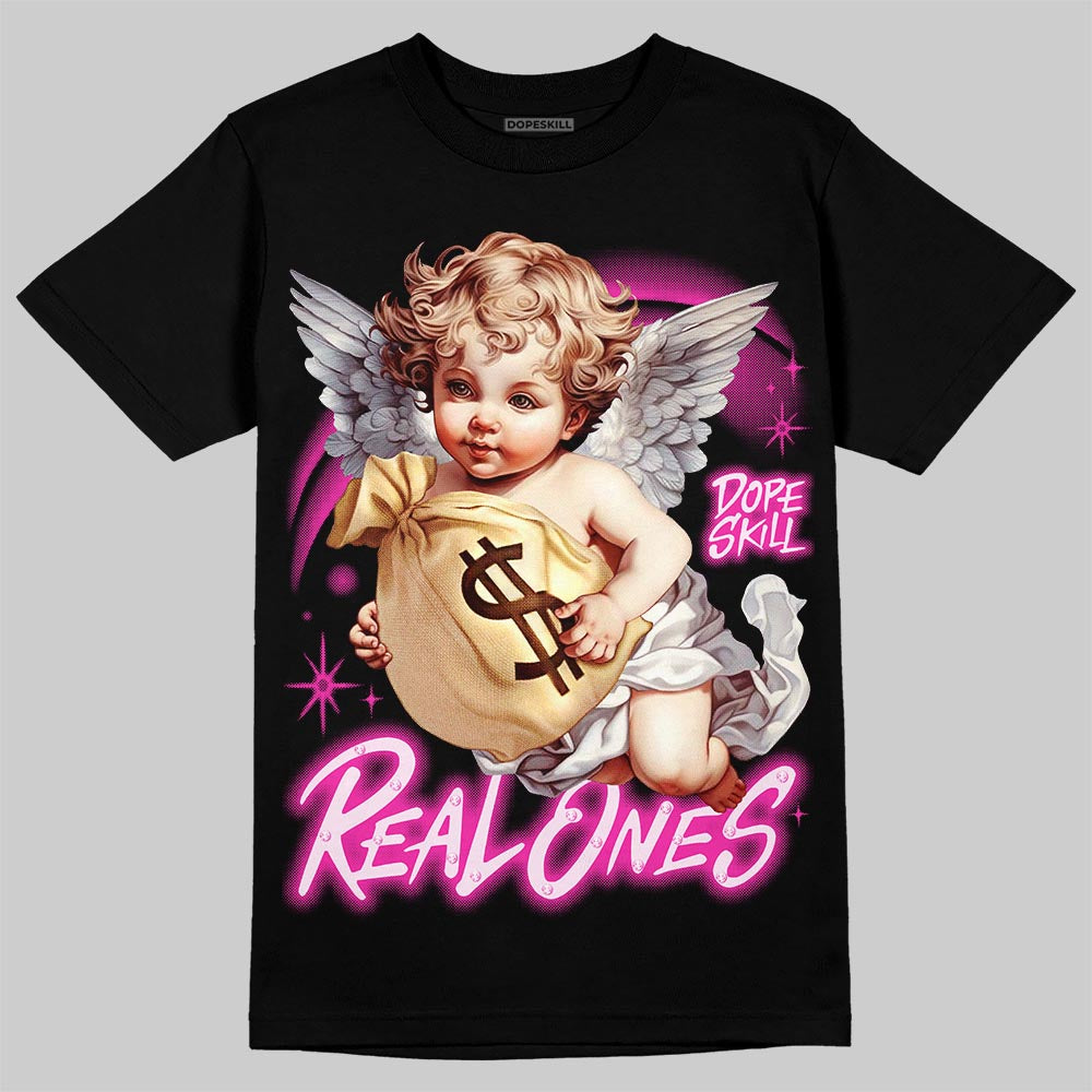 Dunk Triple Pink DopeSkill T-Shirt Real Ones Angel Graphic Streetwear - Black