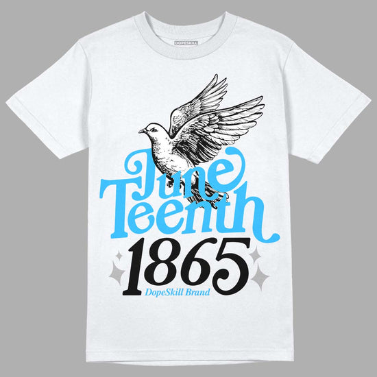 Jordan 2 Low "University Blue" DopeSkill T-Shirt Juneteenth 1865 Graphic Streetwear - White