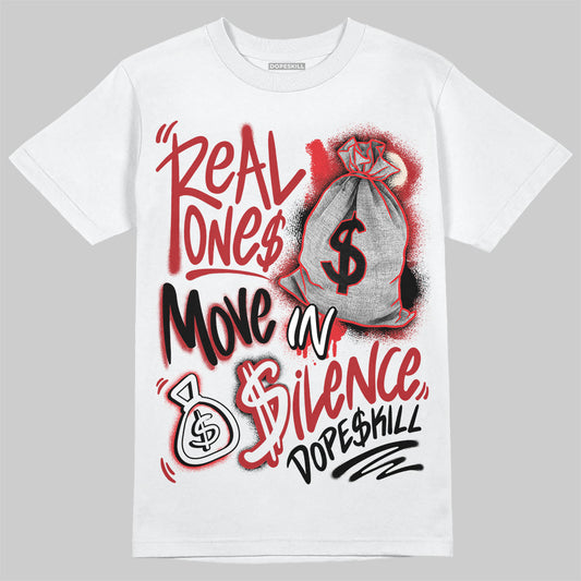 Adidas Samba OG ‘Talchum Pack ‑ Scarlet’ DopeSkill T-Shirt Real Ones Move In Silence Graphic Streetwear - White