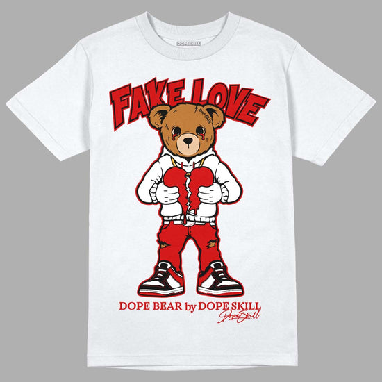 Jordan 1 Retro Low "Black Toe" DopeSkill T-Shirt Fake Love Graphic Streetwear - White