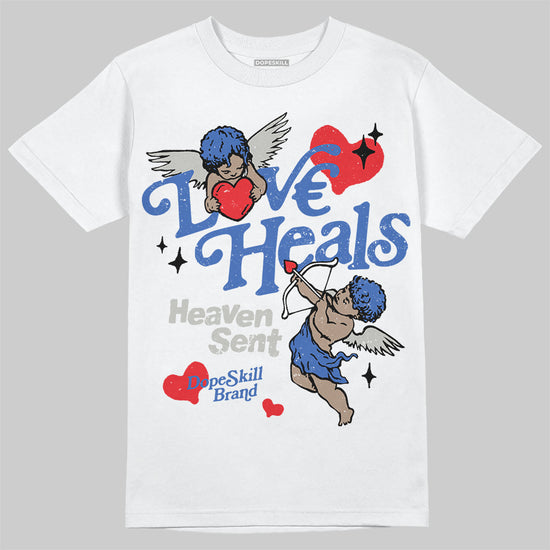 Jordan 3 "Lucky Shorts" DopeSkill T-Shirt New Love Heals Graphic Streetwear - White