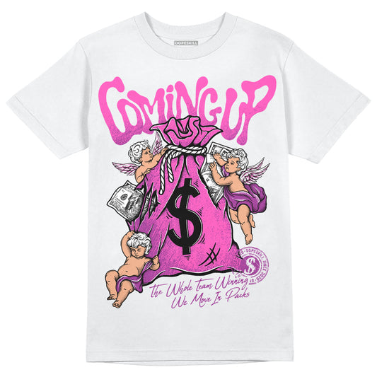 Jordan 4 GS “Hyper Violet” DopeSkill T-Shirt Money Bag Coming Up Graphic Streetwear - White