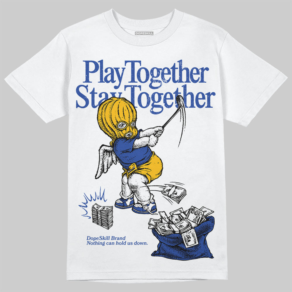 Royal Blue Sneakers DopeSkill T-Shirt Play together, Stay together Graphic Streetwear - White