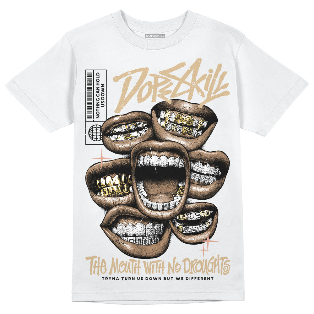 TAN Sneakers DopeSkill T-Shirt The Mouth With No Droughts Graphic Streetwear - Black