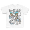 Jordan 4 Retro GS “Blue Chill” DopeSkill Toddler Kids T-shirt No Risk No Story Graphic Streetwear - White 