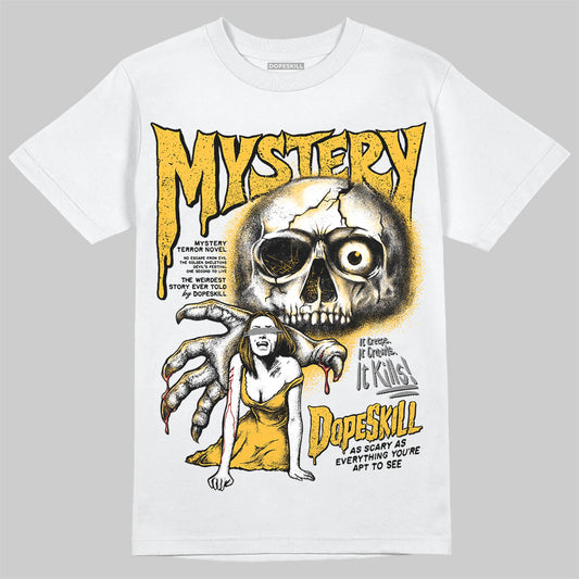 9060 Varsity Gold DopeSkill T-Shirt Mystery Ghostly Grasp Graphic