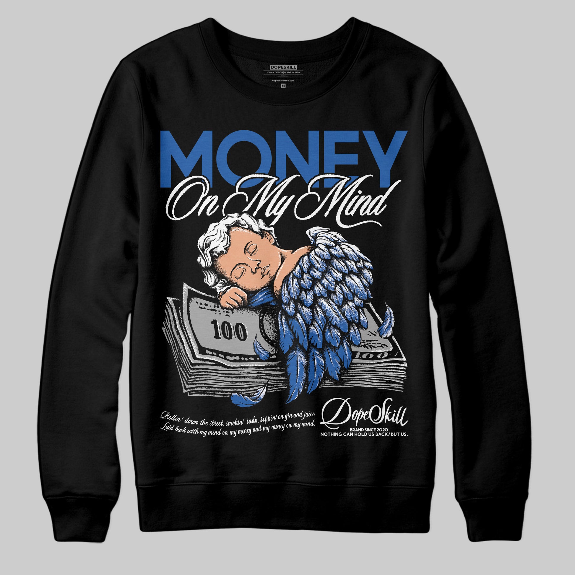 Jordan 12 “Blueberry” DopeSkill Sweatshirt MOMM Graphic Streetwear - Black