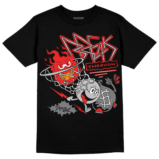 Jordan Spizike Low Bred DopeSkill T-Shirt Break Through Graphic Streetwear - Black