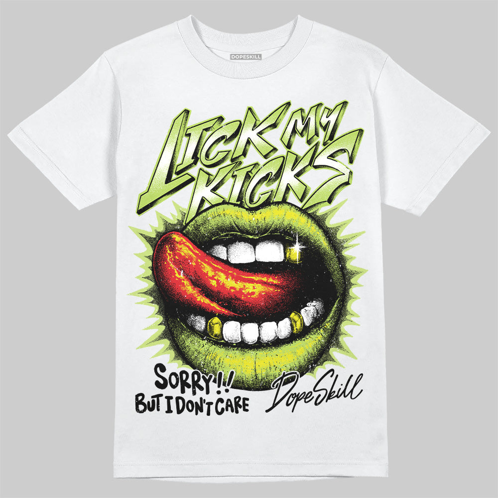 Jordan 13 Retro Bright Cactus DopeSkill T-Shirt Lick My Kicks Graphic Streetwear - White