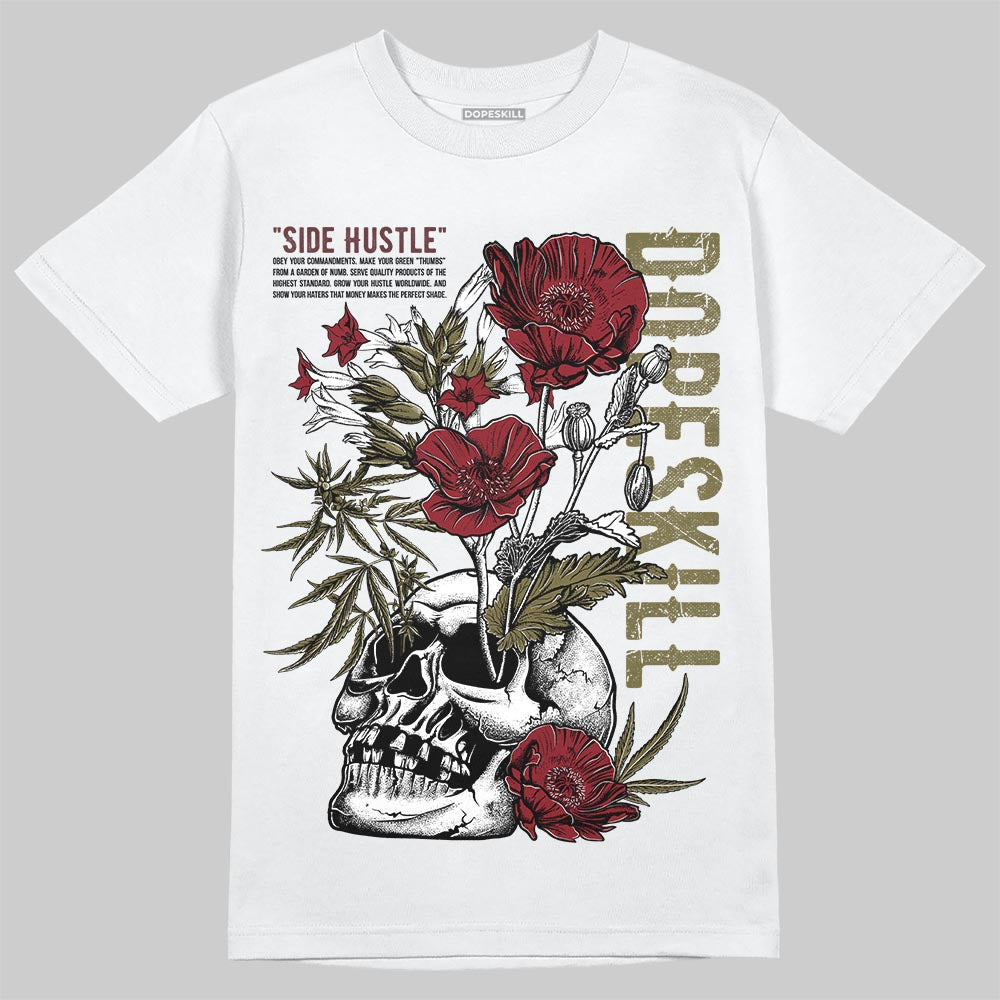 SB Dunk Low “Dark Team Red/Olive Flak” DopeSkill T-Shirt Side Hustle Graphic Streetwear - White