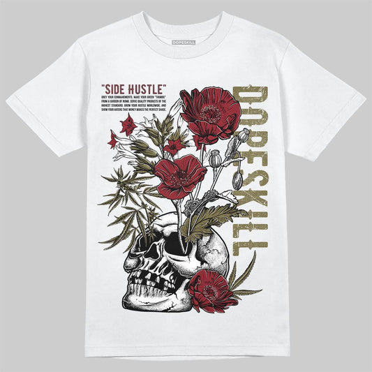 SB Dunk Low “Dark Team Red/Olive Flak” DopeSkill T-Shirt Side Hustle Graphic Streetwear - White