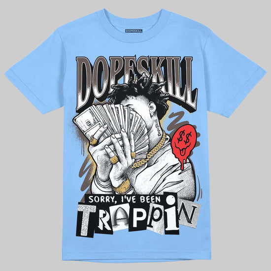 Adidas Handball Spezial ‘Light Blue’ DopeSkill T-Shirt Sorry I've Been Trappin Graphic Streetwear - carolina Blue