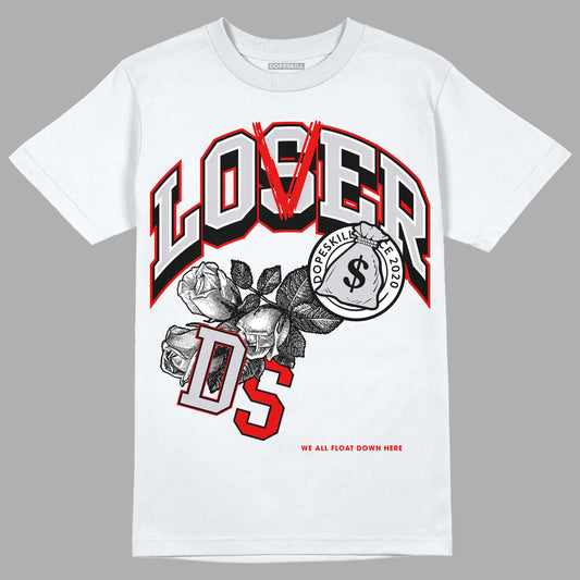 Jordan 2 Retro "Black Cement" DopeSkill T-Shirt Loser Lover Graphic Streetwear - White