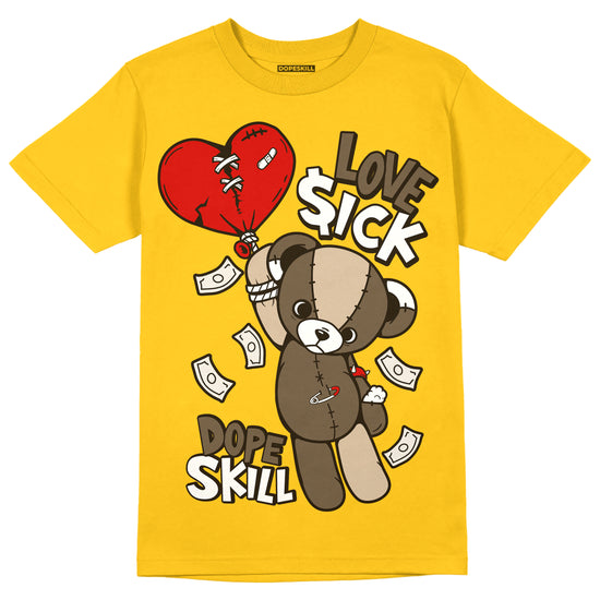 Yellow Sneakers DopeSkill Gold T-shirt Love Sick Graphic Streetwear