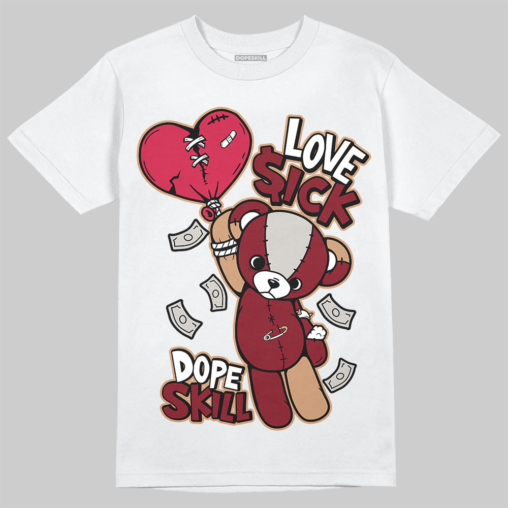 Adidas SAMBA OG ‘Collegiate Burgundy’ DopeSkill T-Shirt Love Sick Graphic Streetwear - White