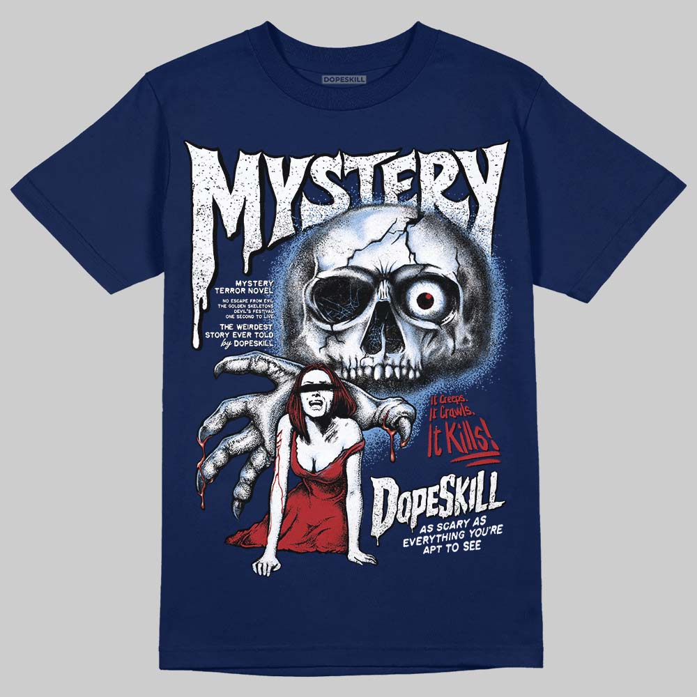 Jordan 1 High OG "Midnight Navy" DopeSkill Navy T-shirt Mystery Ghostly Grasp Graphic Streetwear