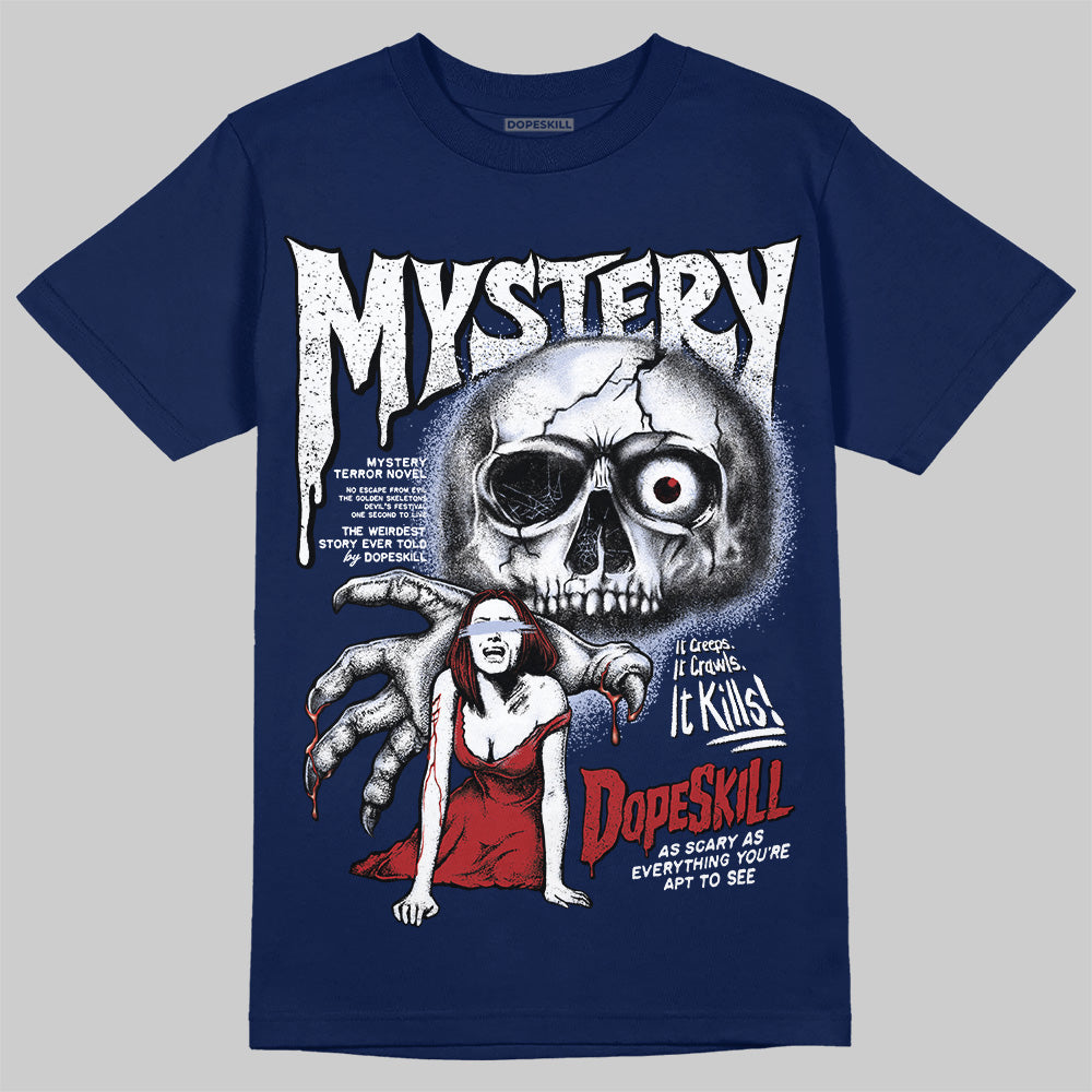 Jordan 6 Retro 'White And Midnight Navy' DopeSkill Navy T-shirt Mystery Ghostly Grasp Graphic Streetwear