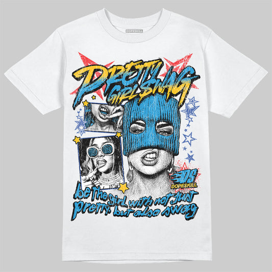 Royal Blue Sneakers DopeSkill T-Shirt Pretty Girl Swag Graphic Streetwear - White 