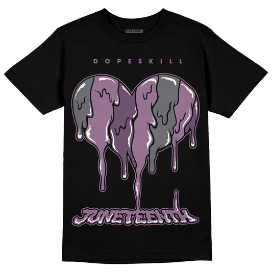 Jordan 2 “Mauve/Off-Noir” DopeSkill T-Shirt Juneteenth Heart Graphic Streetwear - Black