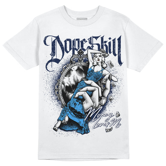 Jordan Spiz’ike Low “White/Obsidian” DopeSkill T-Shirt Money Loves Me Graphic Streetwear - White