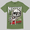 Travis Scott x Jordan 1 Medium Olive DopeSkill Olive T-shirt Mystery Ghostly Grasp Graphic Streetwear