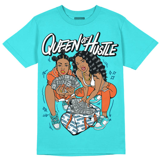 Dunk Low “Miami Dolphins” DopeSkill Tahiti Blue T-shirt Queen Of Hustle Graphic Streetwear 