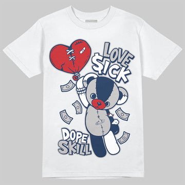 Jordan 4 SB “Summit White/Navy” DopeSkill T-Shirt Love Sick Graphic Streetwear - White