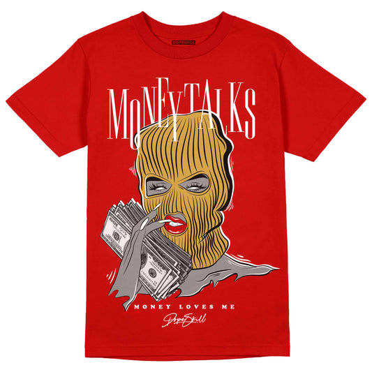 Red Sneakers DopeSkill Red T-shirt Money Talks Graphic Streetwear