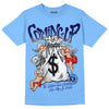 Jordan 9 Powder Blue DopeSkill Tropical Blue T-shirt Money Bag Coming Up Graphic Streetwear 