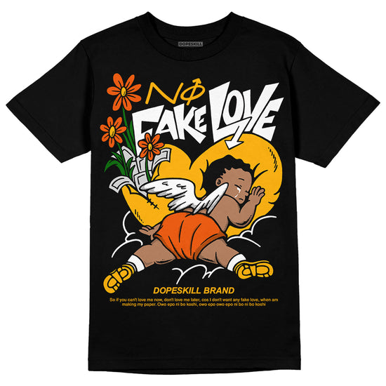 Dunk Low Championship Goldenrod (2021) DopeSkill T-Shirt No Fake Love Graphic Streetwear - Black