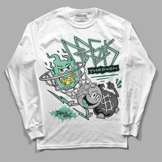 Jordan 3 "Green Glow" DopeSkill Long Sleeve T-Shirt Break Through Graphic Streetwear - White