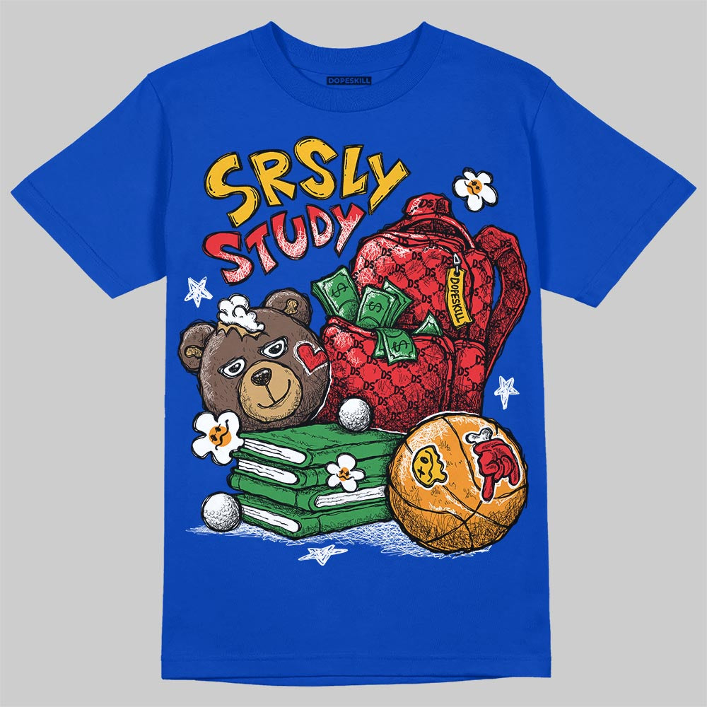 Royal Blue Sneakers DopeSkill T-Shirt SRSLY Study Graphic Streetwear - Royal