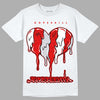 Jordan 4 Retro Red Cement DopeSkill T-Shirt Juneteenth Heart Graphic Streetwear - White